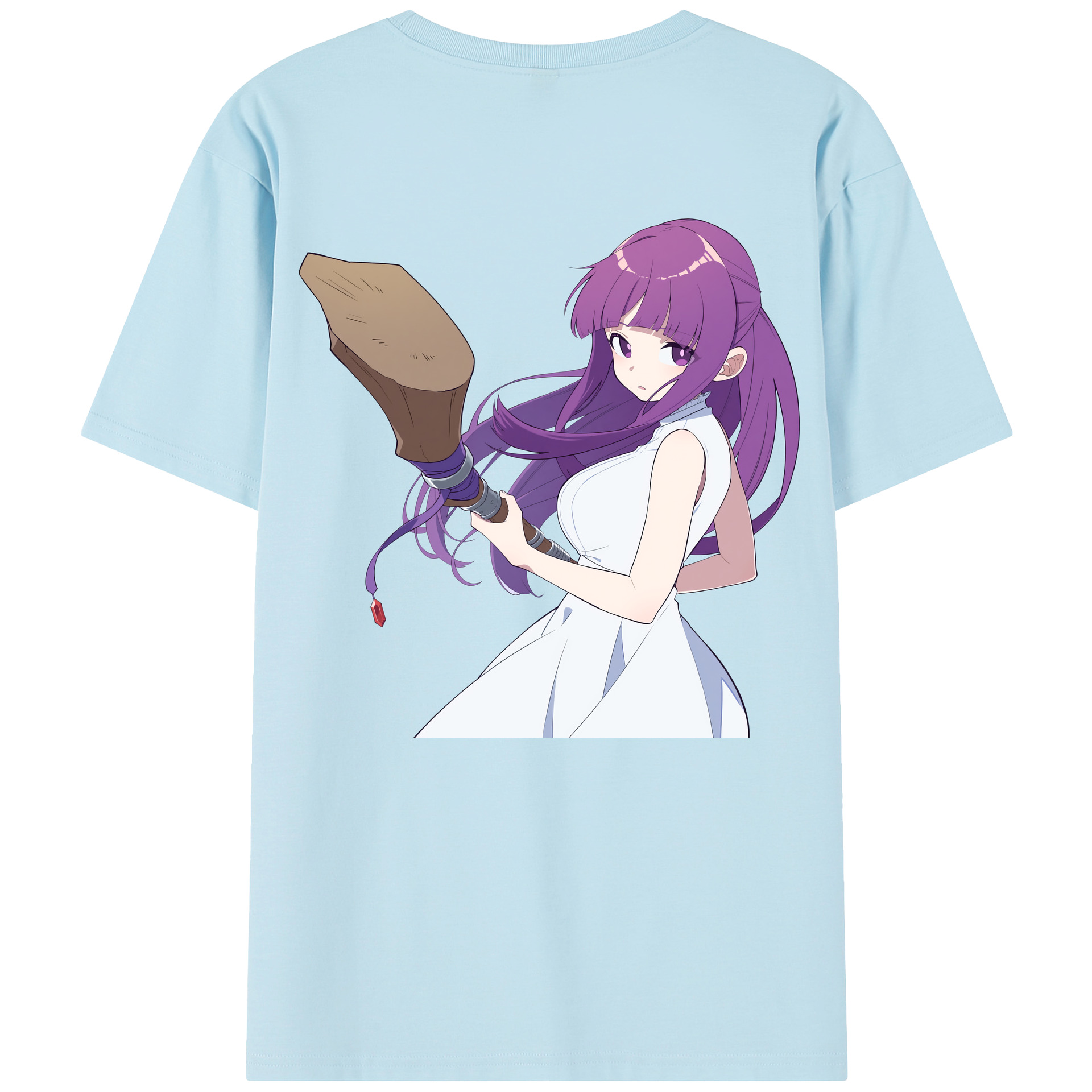 （画像用） 葬送のフリーレン Frieren 綿100％半袖Tシャツ（背面プリント）